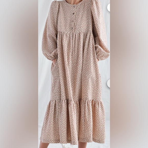 Off On Clothing Sustainable Floral Double Gauze Dress | Ethical Slow Fashion S/M - Picture 3 of 7